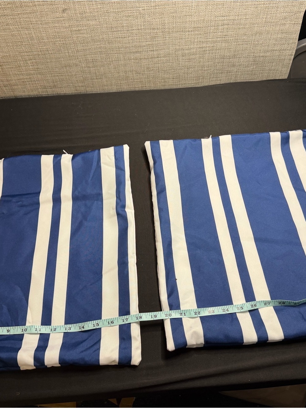Blue and White Striped Pillow Shams (Set of 2)